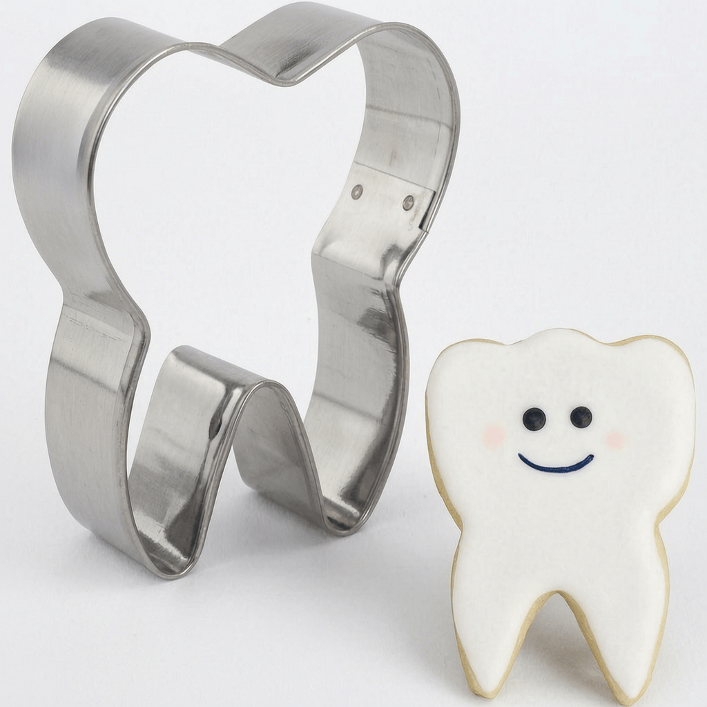 Image of 430 Stainless Steel Tooth-shaped Cookie Cutter, A Interactive And Safe Baking Tool Designed For Oral Health Education And Parent-child Baking - Suitable For Parent-child And Shower-themed Parties