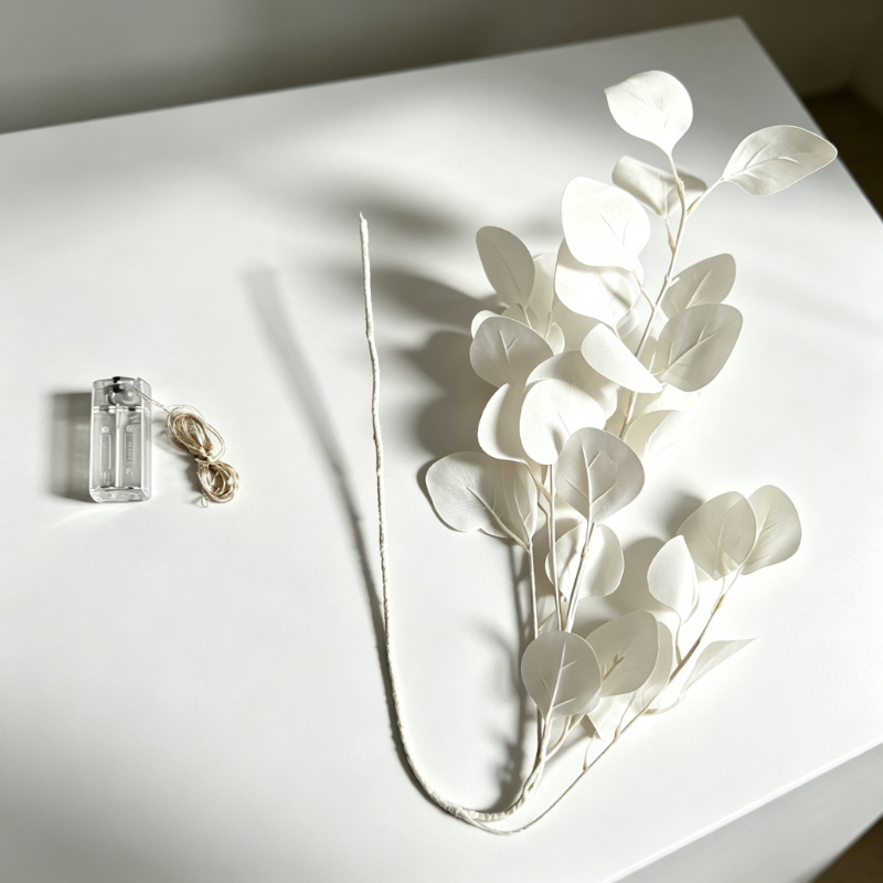 TEMU 1pc 80cm Artificial Leaf Branch Light, 20 Led Battery-powered Decorative Light (batteries Not Included), Christmas Halloween Thanksgiving Indoor