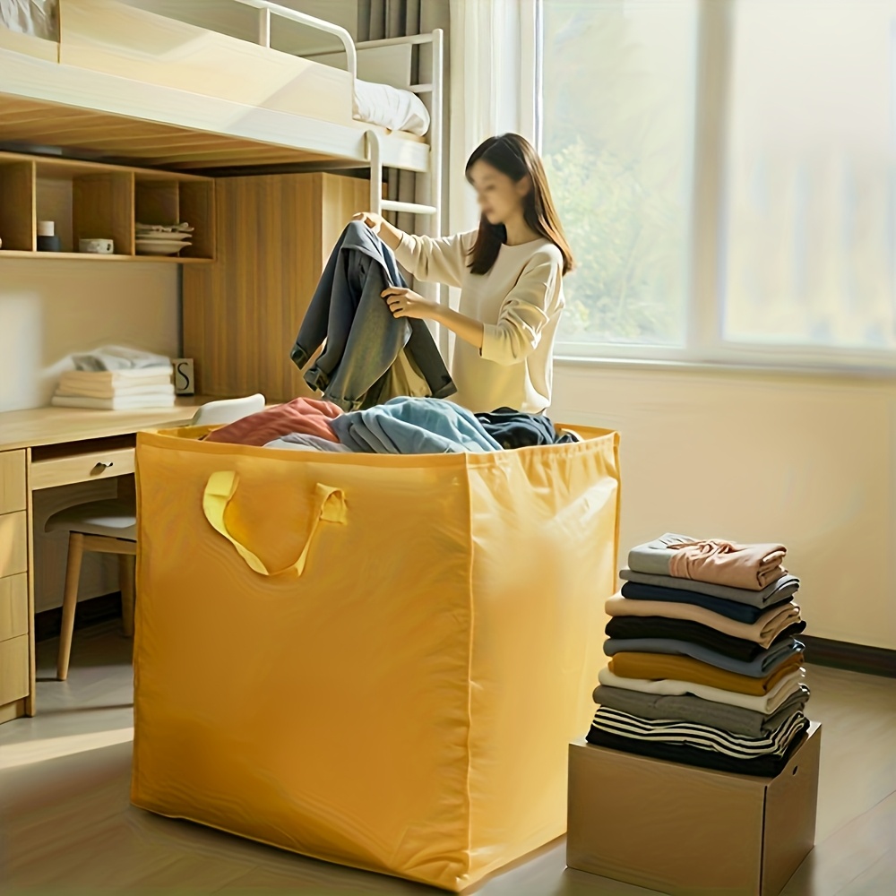 extra large capacity thickened moving bag with reinforced handles heavy duty waterproof storage and organizing bag foldable and portable design suitable for college dorms   and travel   an ideal gift for students