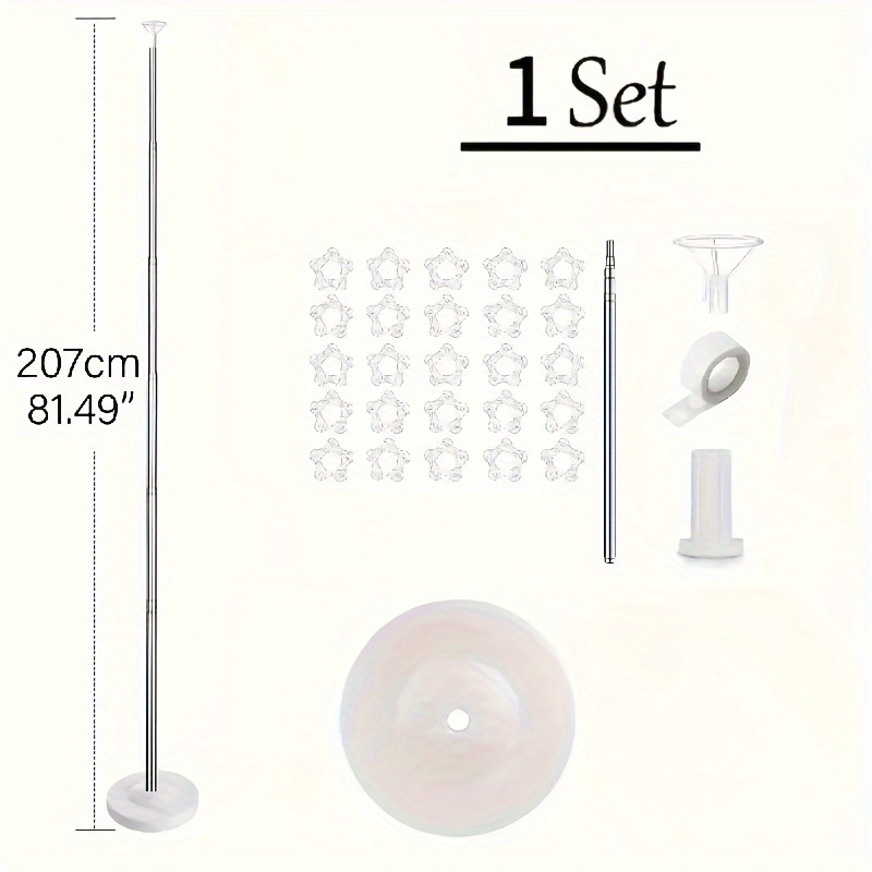 Image of Adjustable Reusable Metal Balloon Column Stand | Perfect For Graduation, Birthday, Wedding, Anniversary & Holiday Decorations (christmas, Valentine's, New Year, Halloween) | Durable Party Supplies