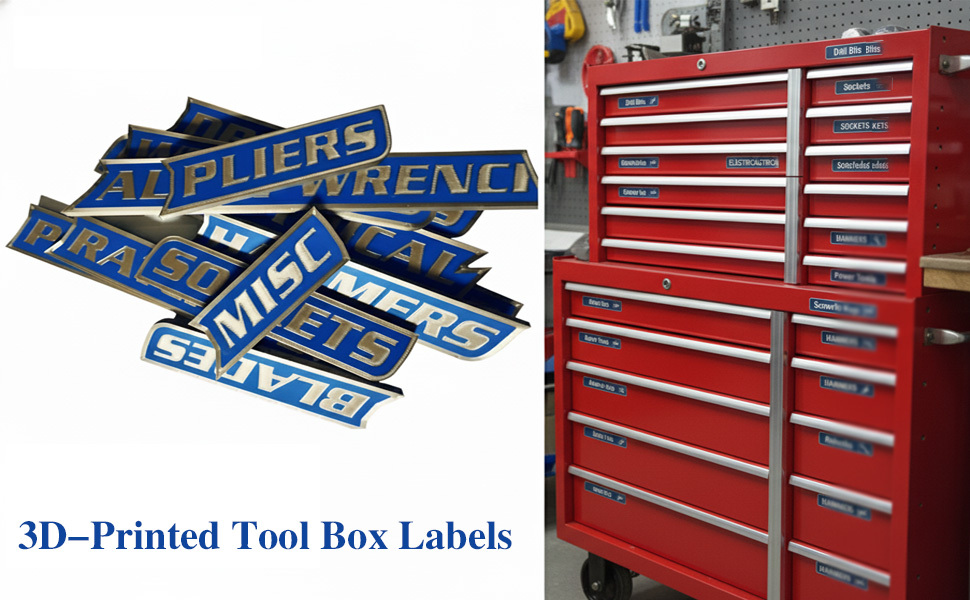 12枚磁 箱标签 - 带工具图标（扳手、螺丝刀、锤子）的重型磁性底座 - 适用于钢制工具箱、橱柜、抽屉 - 节省空间的工具整理系统，适用于车间与收纳 - 安装简便 商品详情 2