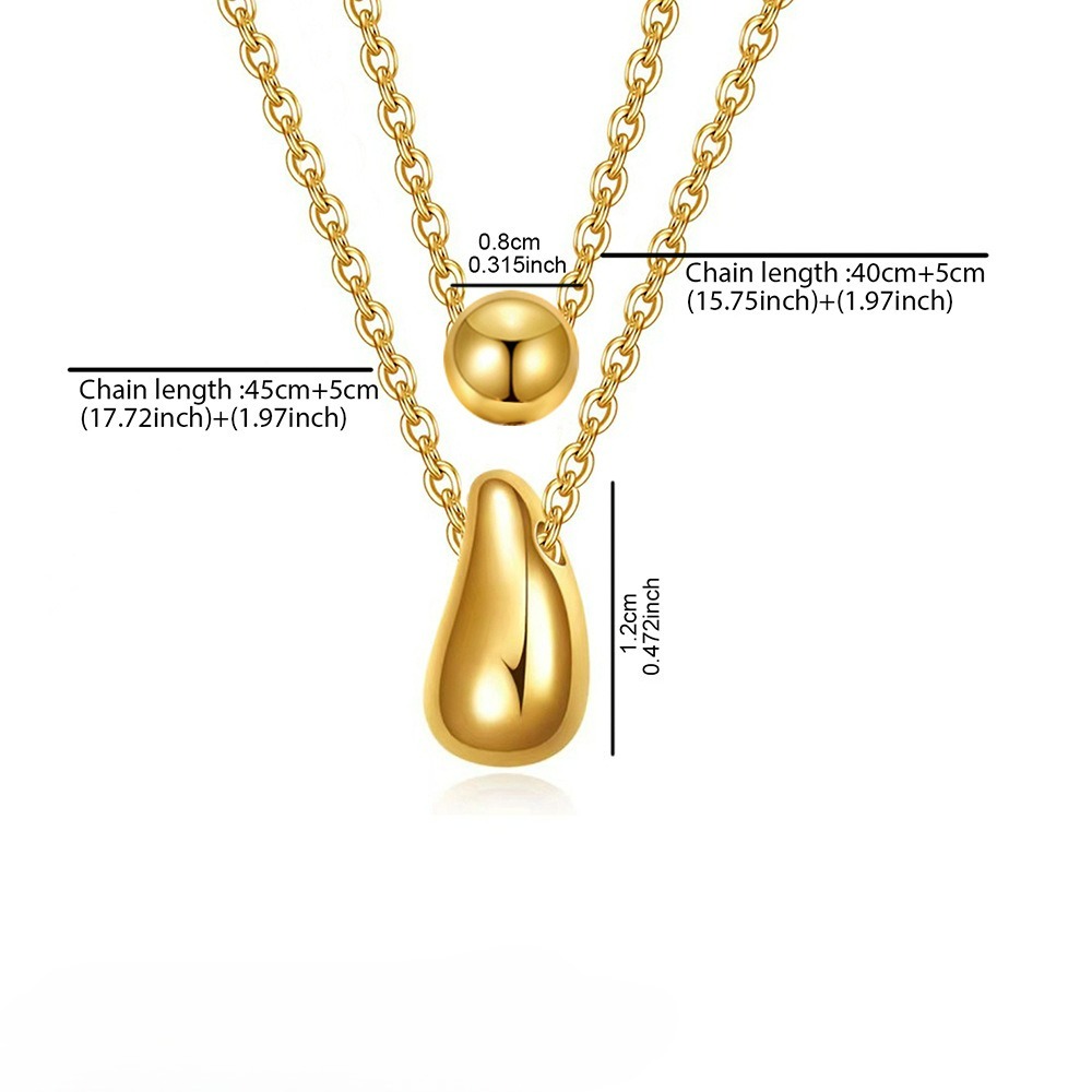 Women's Double Layer Stackable Water Drop Necklace