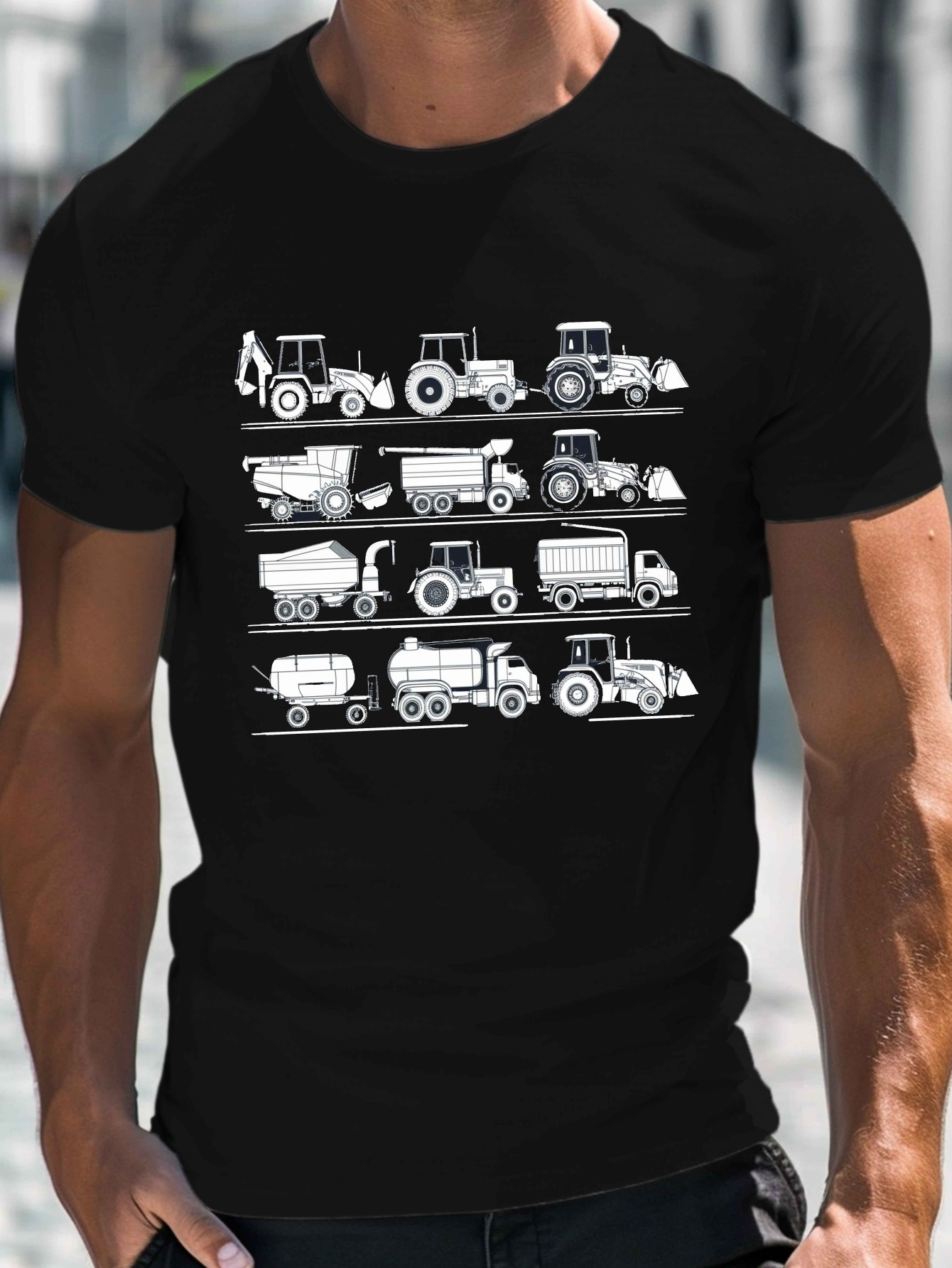 camiseta hombre real estampado tractor - Temu Ecuador, image size:800x1066