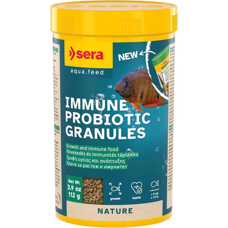 Sera Immune Probiotic Granules, a Nutritional Supplement for Growth And Immunity in Ornamental Fish Up to 5 Cm (1.9 In), Suitable for Freshwater Aquariums, 250Ml (112G)