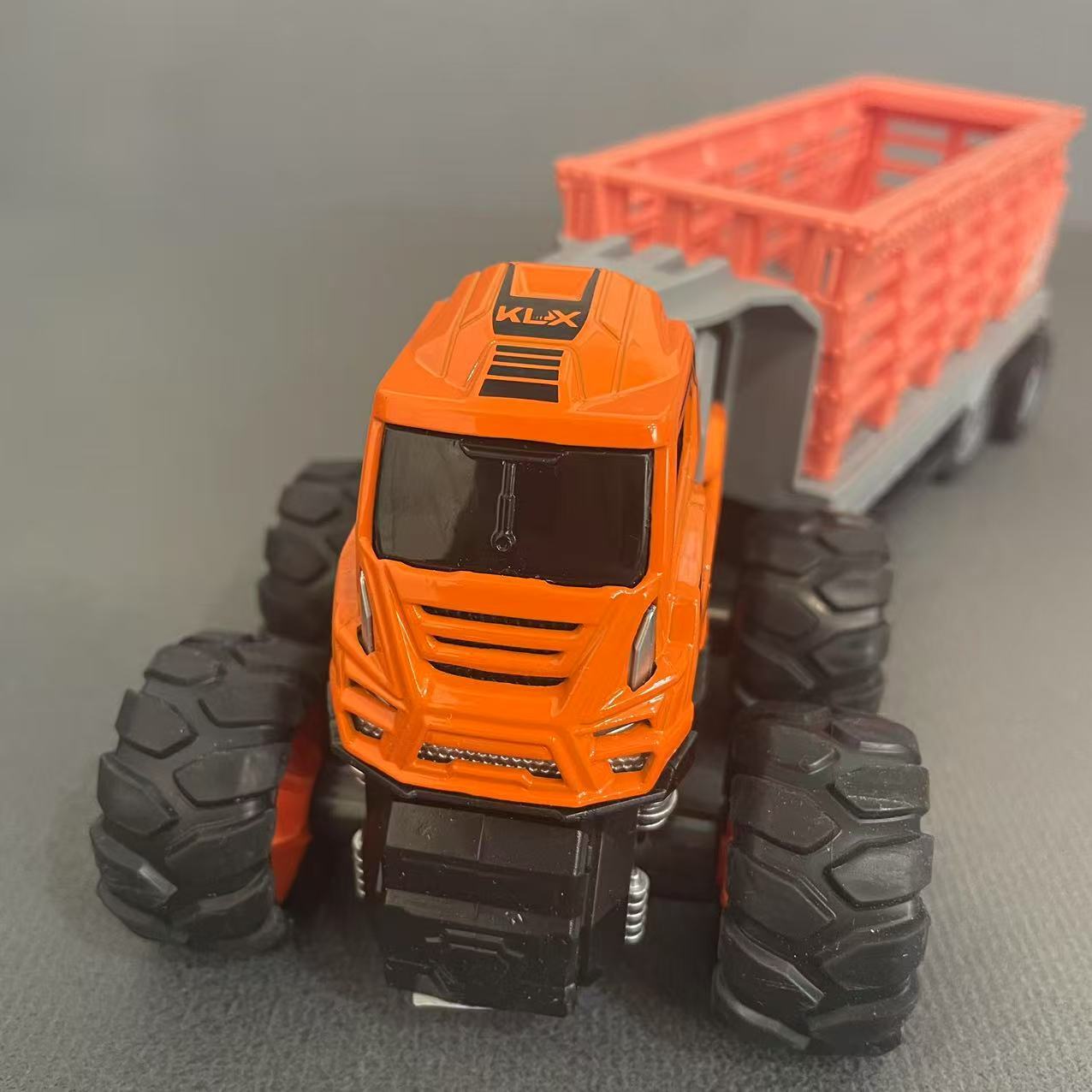 Eight-Wheel Heavy Duty Truck Toy with Alloy Front Pull Trailer Cargo Truck Push Forward