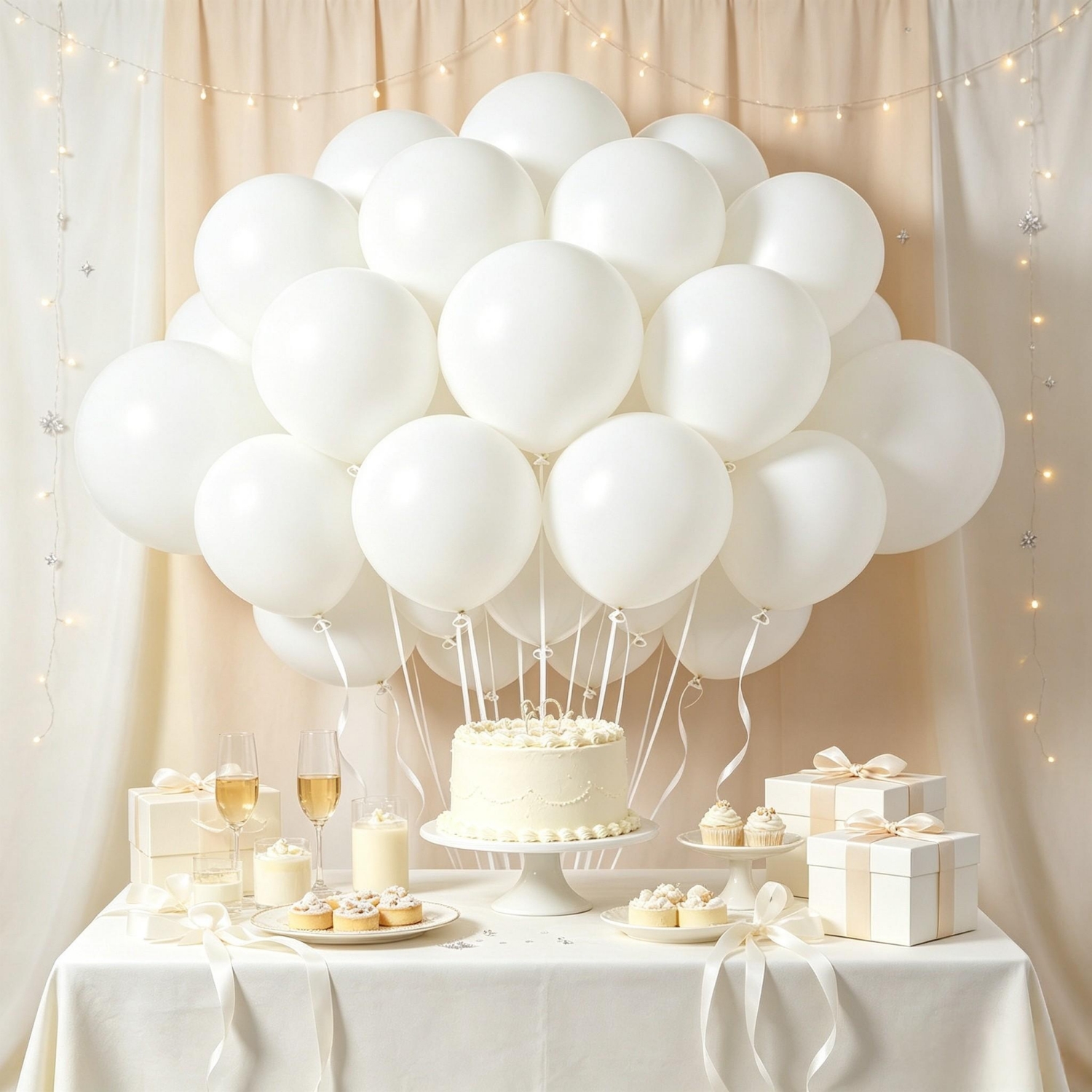 TEMU 28pack 10 Inch White Balloons White Latex Party Balloons For Birthday Party Graduation Halloween Wedding Bachelorette New Year Decorations