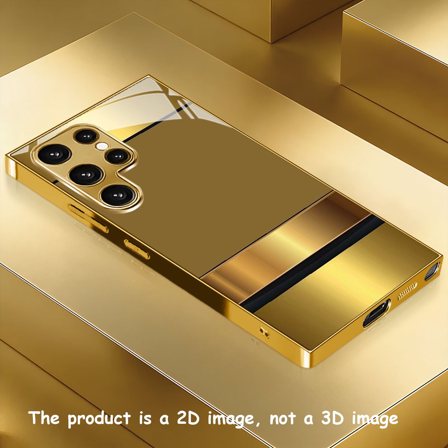 TEMU Phone Case: Gilded Mirror-patterned Electroplated Phone Case. Suitable For Galaxy S26/s26 Ultra/s26 Plus/s25/s25 Ultra/s25 Plus/s25 Edge/s24/s24