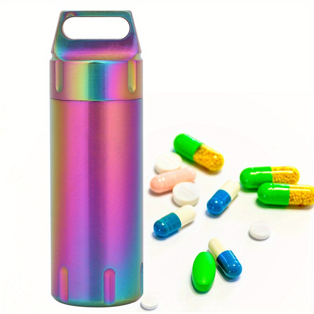 

Portable Steel Container Keychain For Elderlycolorful Titanium