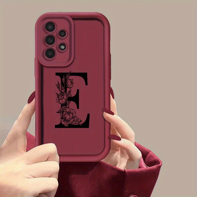 TEMU A Phone Case Featuring A Sketch Of Flowers And E, Compatible With Models A53/a54/a55/a52/a35/a34/a33/a32/a25/a24/a23/a15a/14/a13/a05s/s20/s21