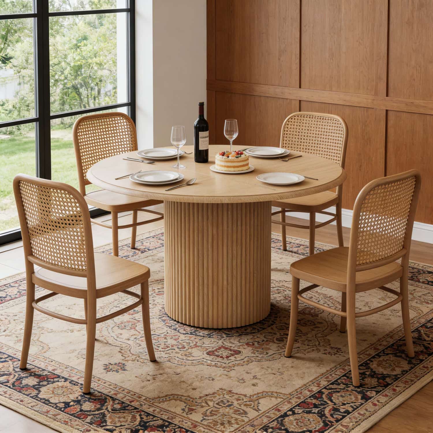 Contemporary , Measuring 120 X 120 X 76 Cm, Featuring A Metal Frame, Suitable For Kitchen And Dining Areas, In A Wood End