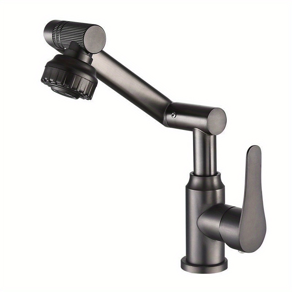 E-shop Edelstahl Küchenarmatur, Drehbarer Heiß- und Kaltwasserhahn mit Schwenkarm, Einfache Installation, Wassersparendes Design für