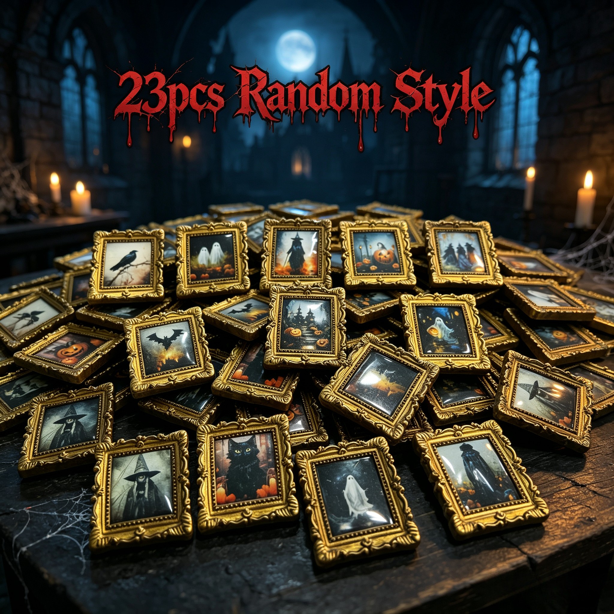 TEMU 23pcs Miniature Car Dashboard Decorations - Resin Vintage Photo Frame Figurines With Random Style Suitable For Car Interior Dashboard, Diy
