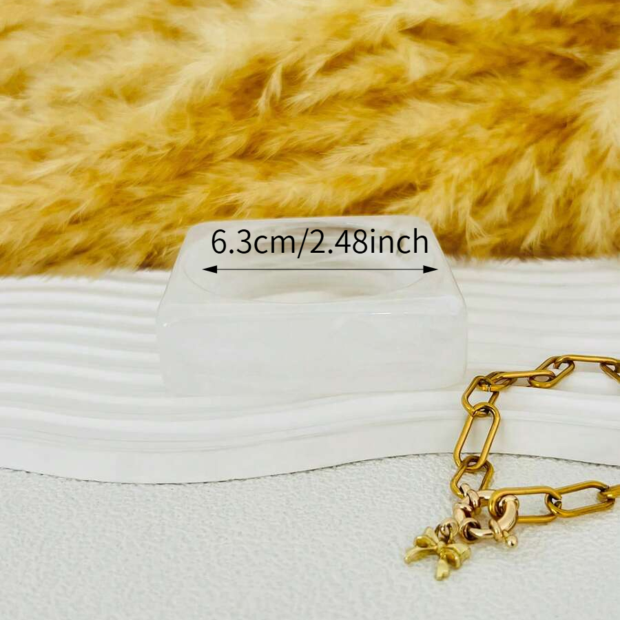 3pcs Geometric Resin Bracelet Set, Elegant & Easy Wear