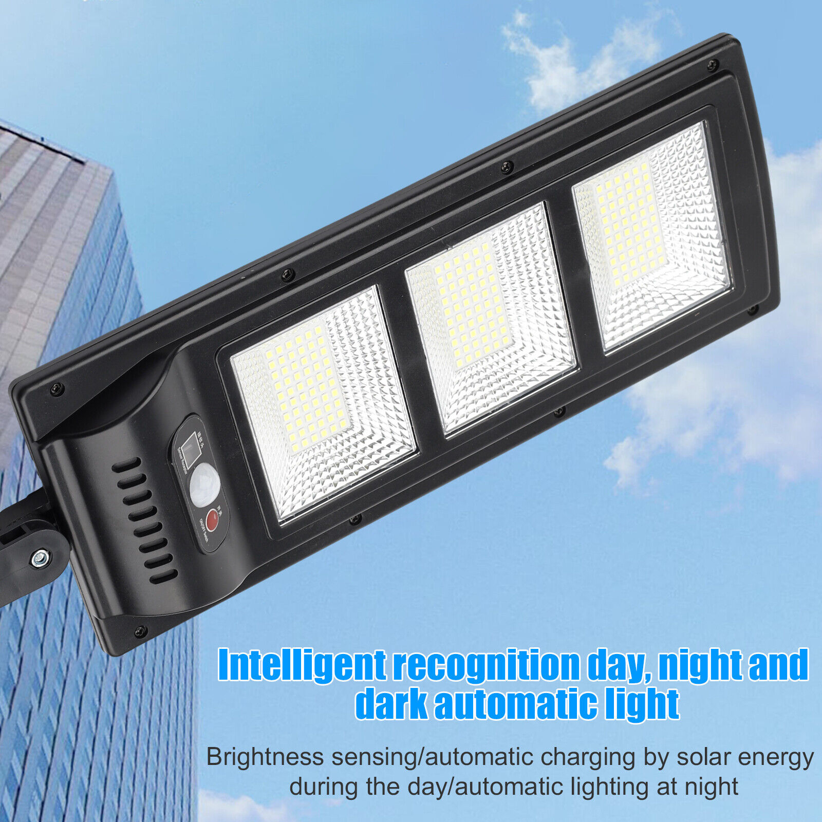 TEMU 180 Led Solar Street Light Outdoor, Solar Motion Sensor & Wide-angle Floodlight,, Foldable Pole For Commercial/residential Use - Driveway, ,