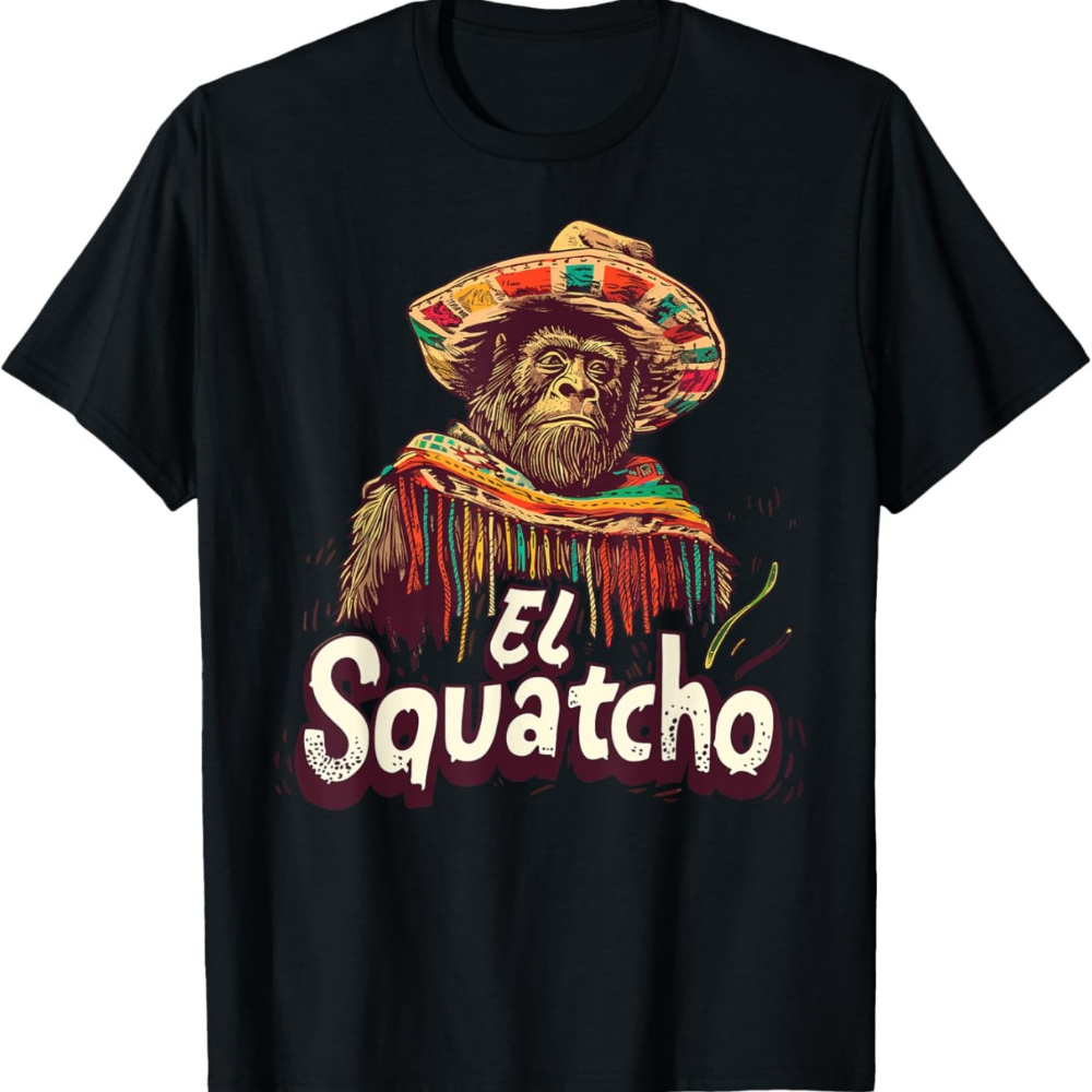 

Men's T-shirt With Poncho Sasquatch Design