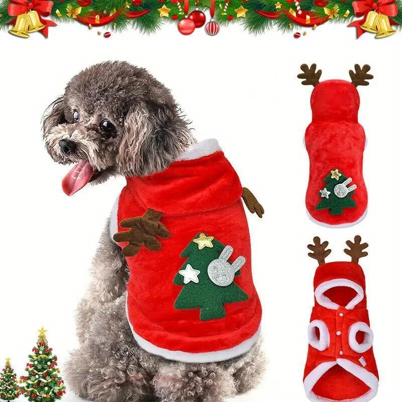 

1pc Christmas Dog - Red Polyester Snap - - & - For Small To 2xl