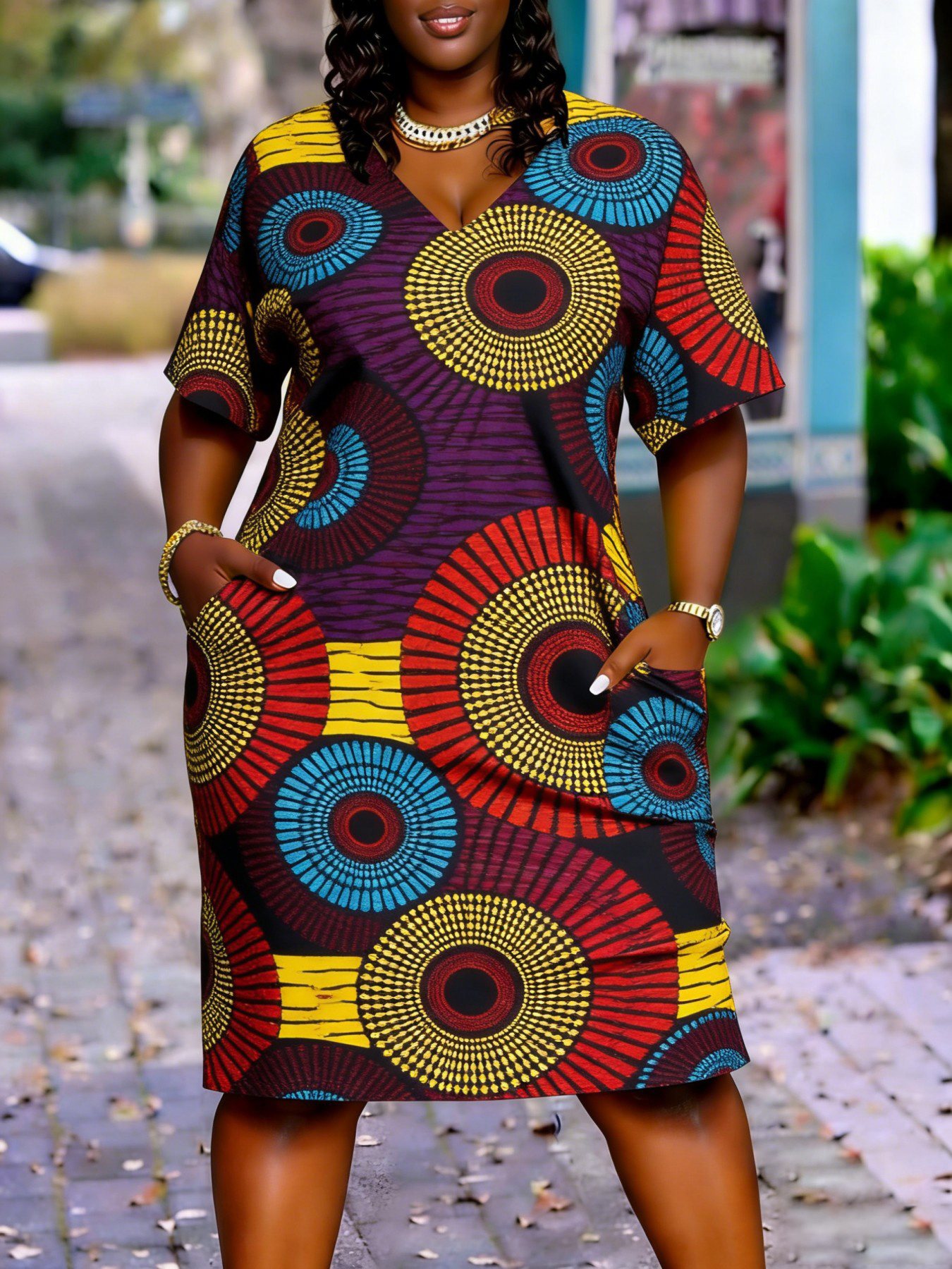 slim fit dress slacks Tutu African Print Maxi Dress main image 1