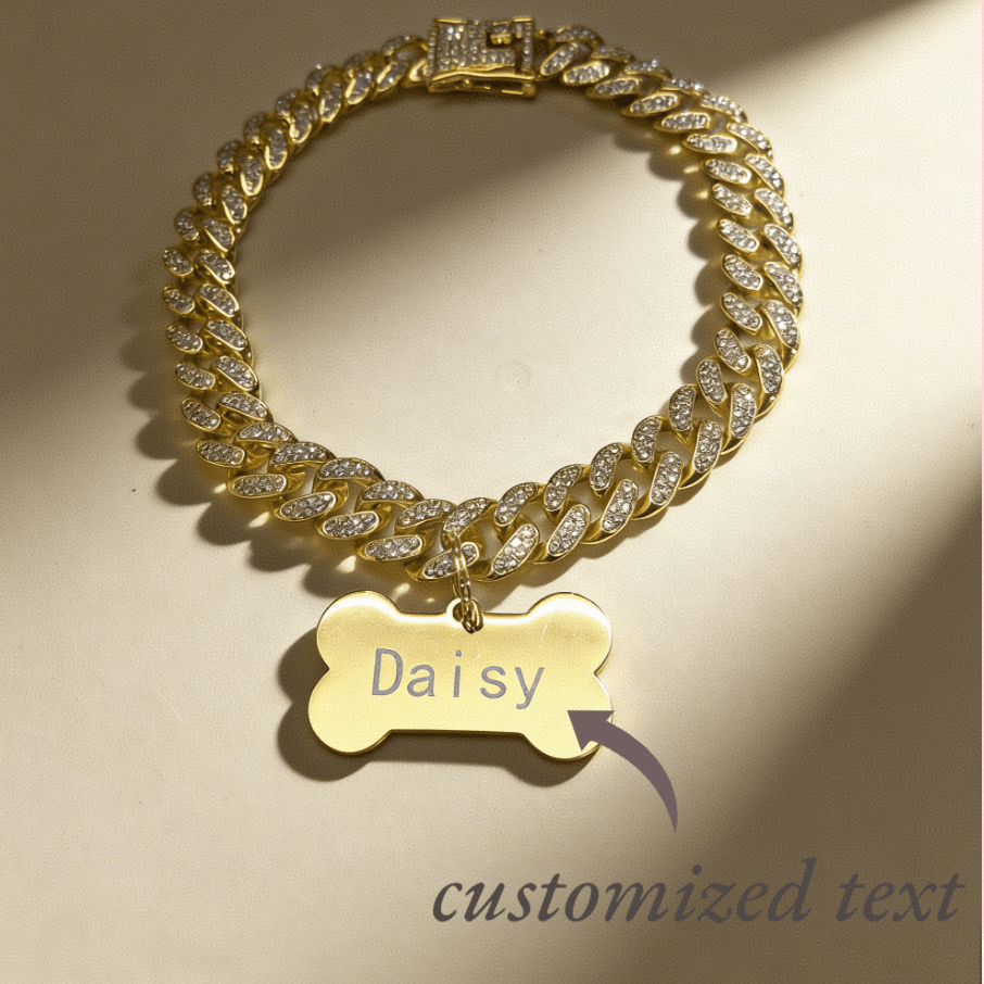 TEMU [customized] 1pc Personalized Collar - With Customizable Bone-shaped Id Tag For Dogs And Cats, Suitable For All Pets, Stylish And Unique. Fully