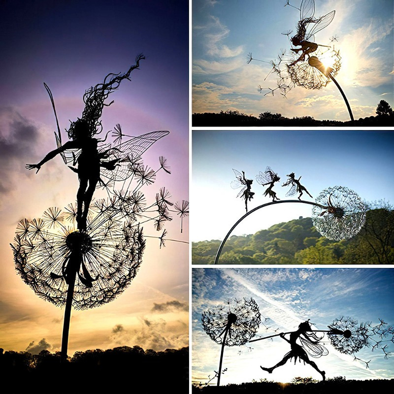 

In 2024, A New Year Gift Of A Golden-plated Fairy Dandelions With An Elegant And Graceful Dancing Posture, Creating A Beautiful Scene And Enhancing The As A Crafted Artwork.