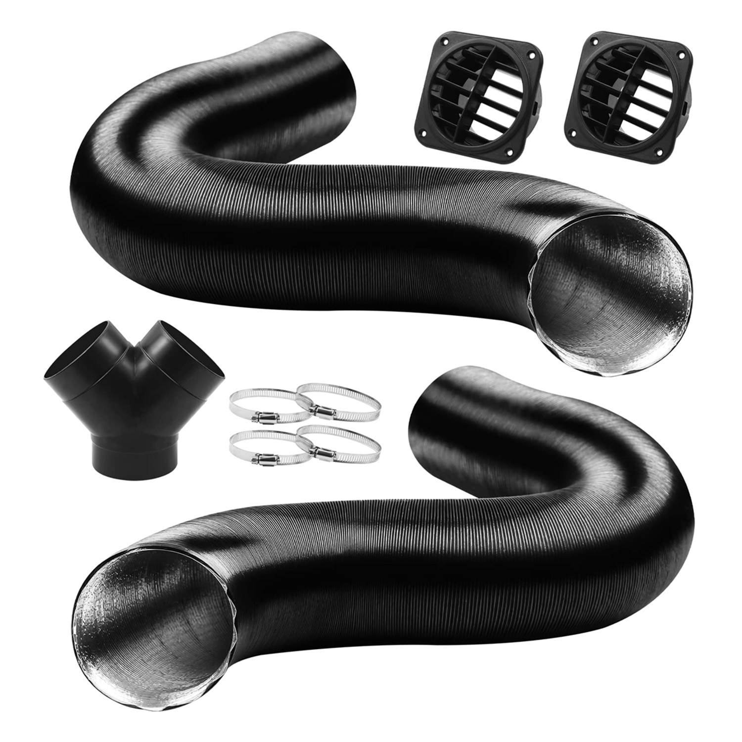 75mm Auto Heater Pipe Ducting, Y-branch Warm Air Outlet Vent Kit, Vent Hose For We- Pro-pex Ebers- Parking Heater