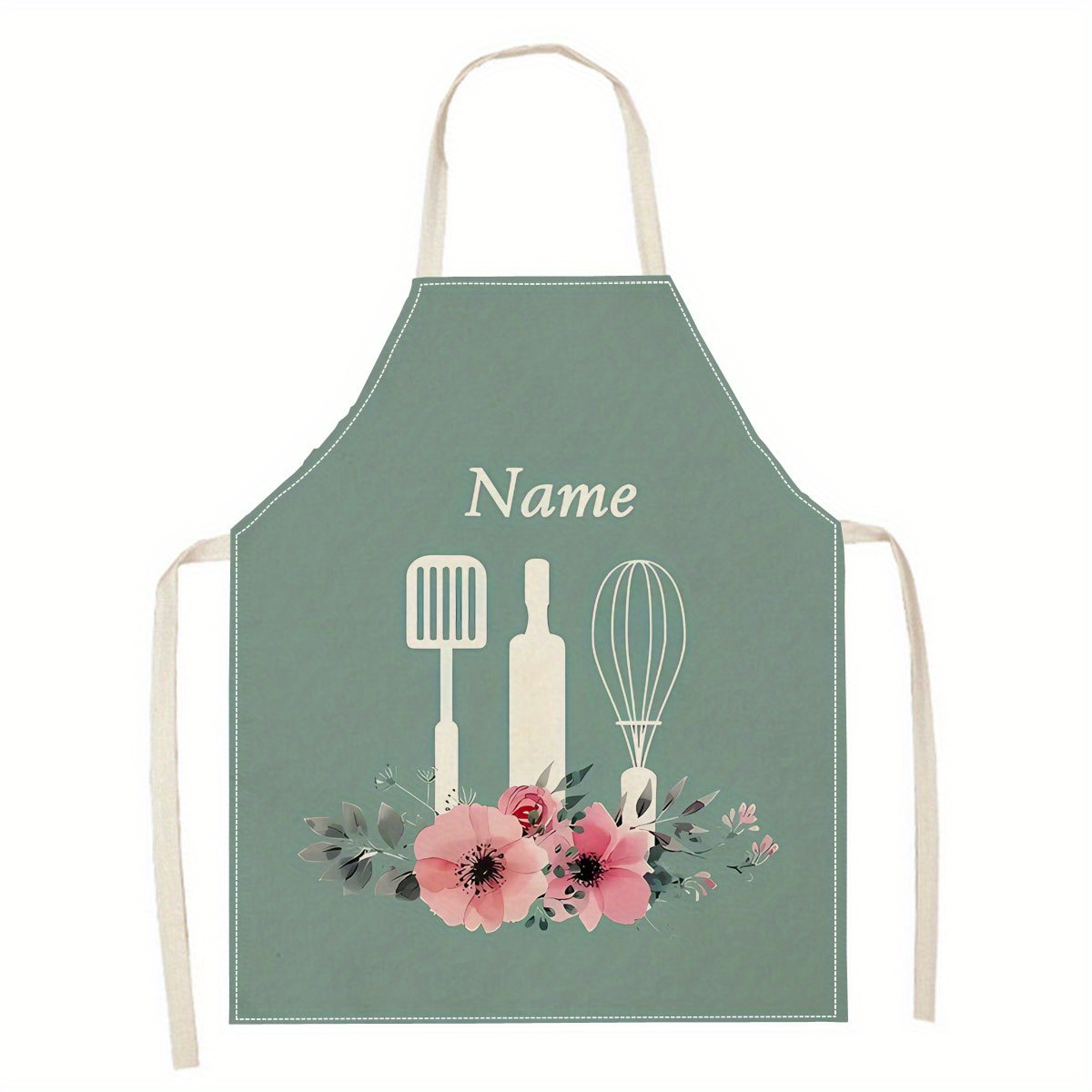 TEMU 1pc Customizable Name 2d Flat Printed Personalized Design For , Family And Coworkers - Durable Kitchen Clothing - Ideal Gift For Birthdays,