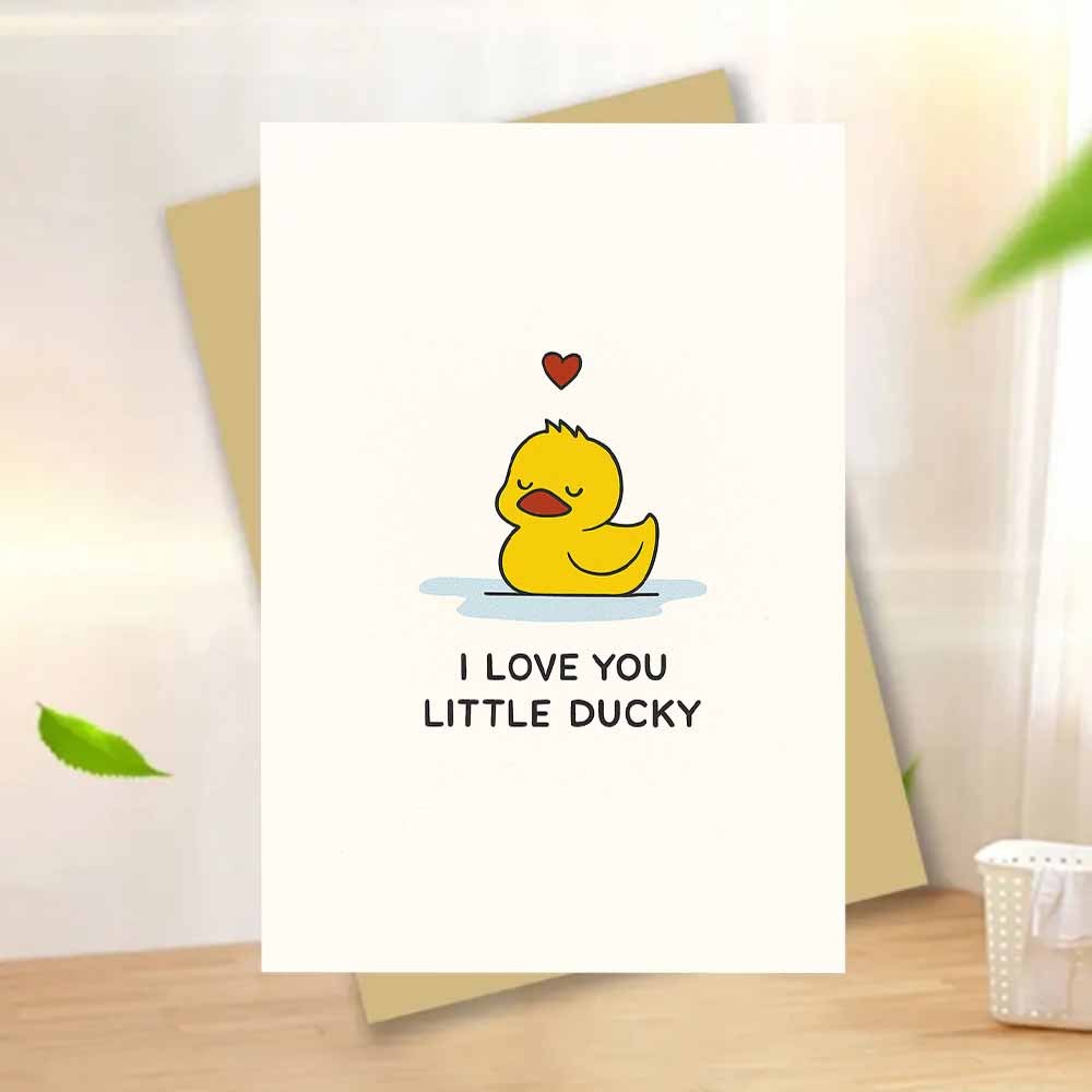 TEMU 1pc I Love You Little Ducky Greeting Card With Adorable Yellow Duck Illustration And Romantic And For Valentine??s Day?? Great For ?? ??