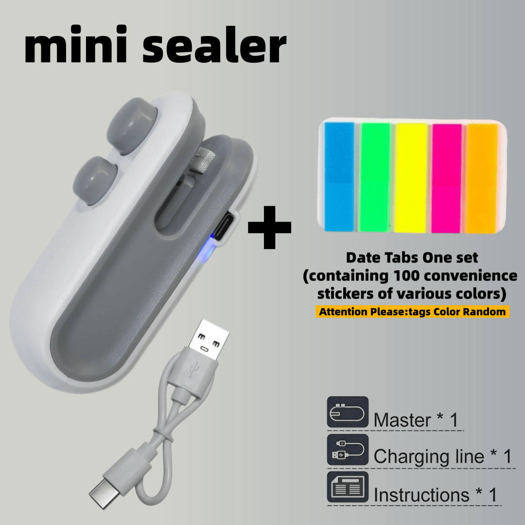 TEMU Nuovo Arrivo: Sigillatrice Mini Aggiornata con Adesivi con Data. Macchina per Sigillare Sacchetti, Strumento Miracoloso per Sigillare Sacchetti