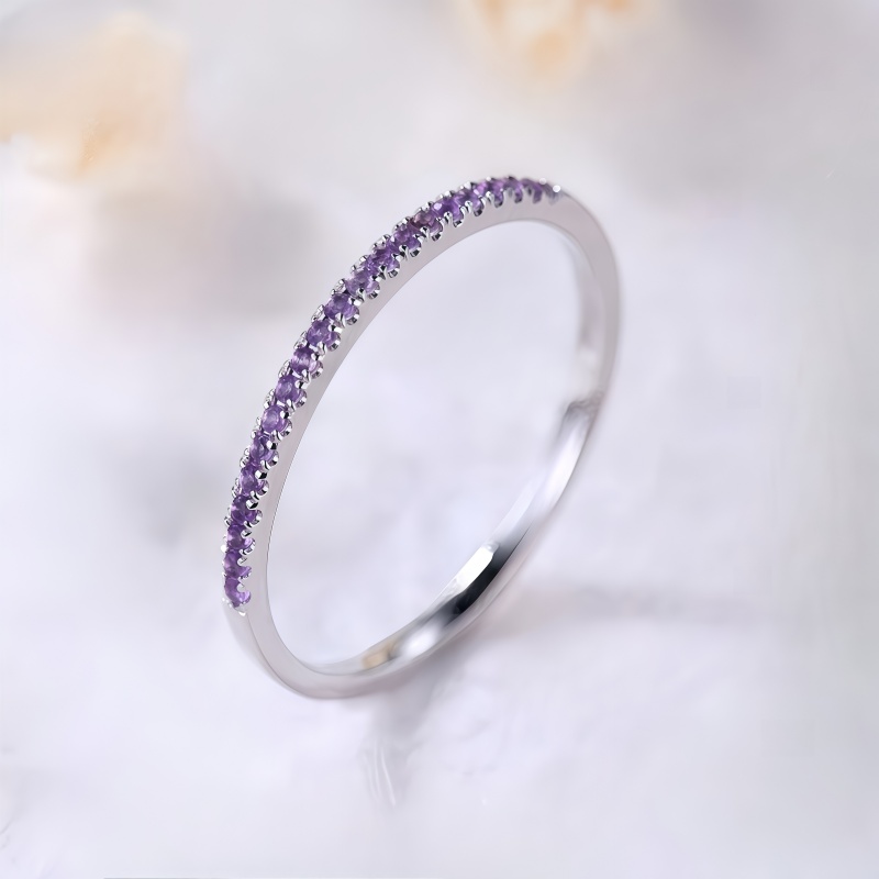 Women's Dreamy Purple Synthetic Zirconia Stackable Ring