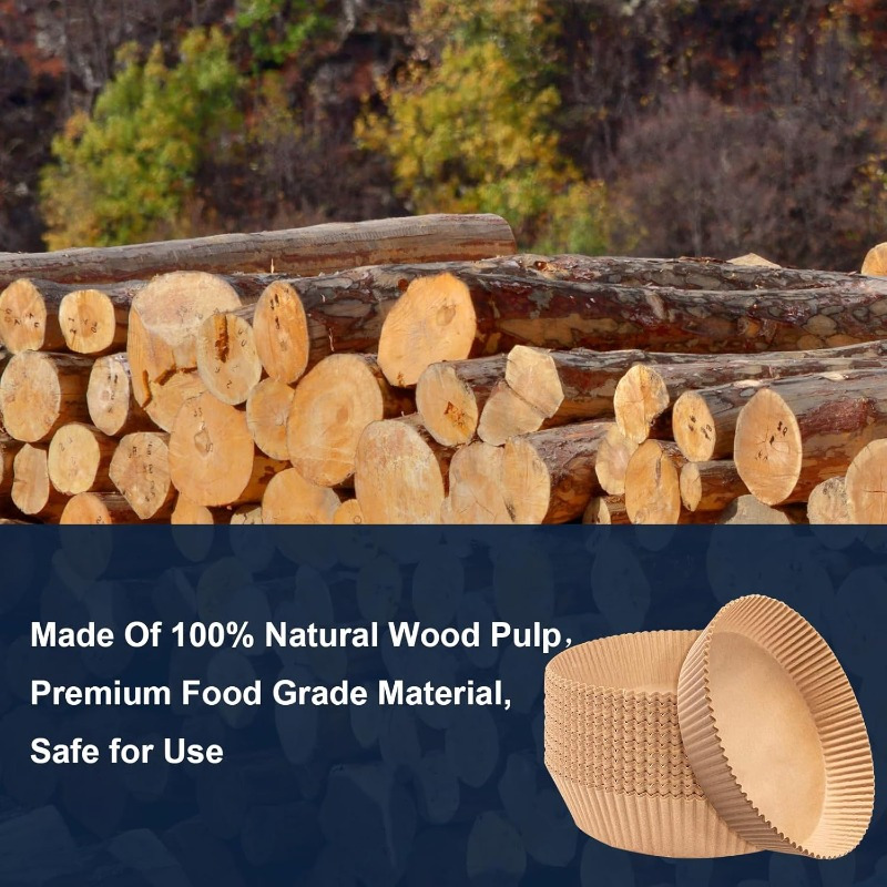 600pcs 7 9 inch round air fryer baking paper liners non stick parchment sheets heat resistant up to 428   proof safe for air fryer oven microwave steamer cooker compatible with 5 8qt basket disposable easy   natural wood       1 77 inch height ideal for pizza   fries more   time with no washing required microwave safe steamer liner   home cooks meal preppers Product details 2