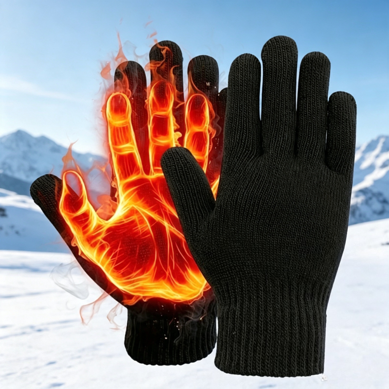 TEMU 1 Pair Warm Black//warm Navy Blue/warm Red , Thickened Warm Full-finger Gloves, Essential For Autumn And Winter Outdoor Riding, Fashionable