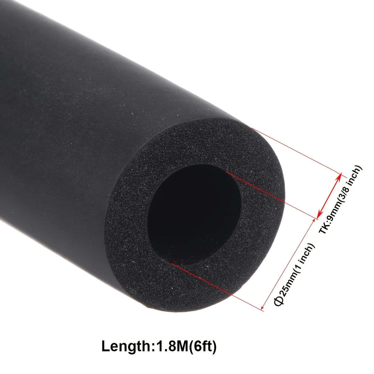 6ft pipe insulation foam tube ideal for ac units guitar stands exercise machine handles roof rack grips 3 8 thick