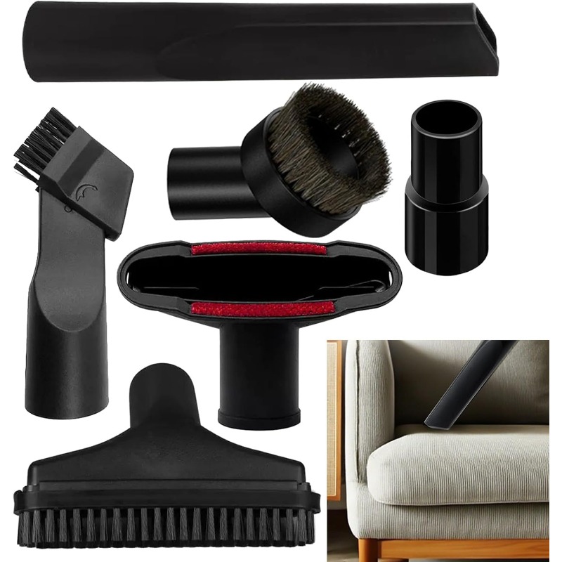 TEMU 6pcs Vacuum Attachment Set Compatible With Shark, Henry, And Other Vacuum Cleaners - Includes Pp Hair And Upholstery Brush, 2-in-1 Nozzle, Flat