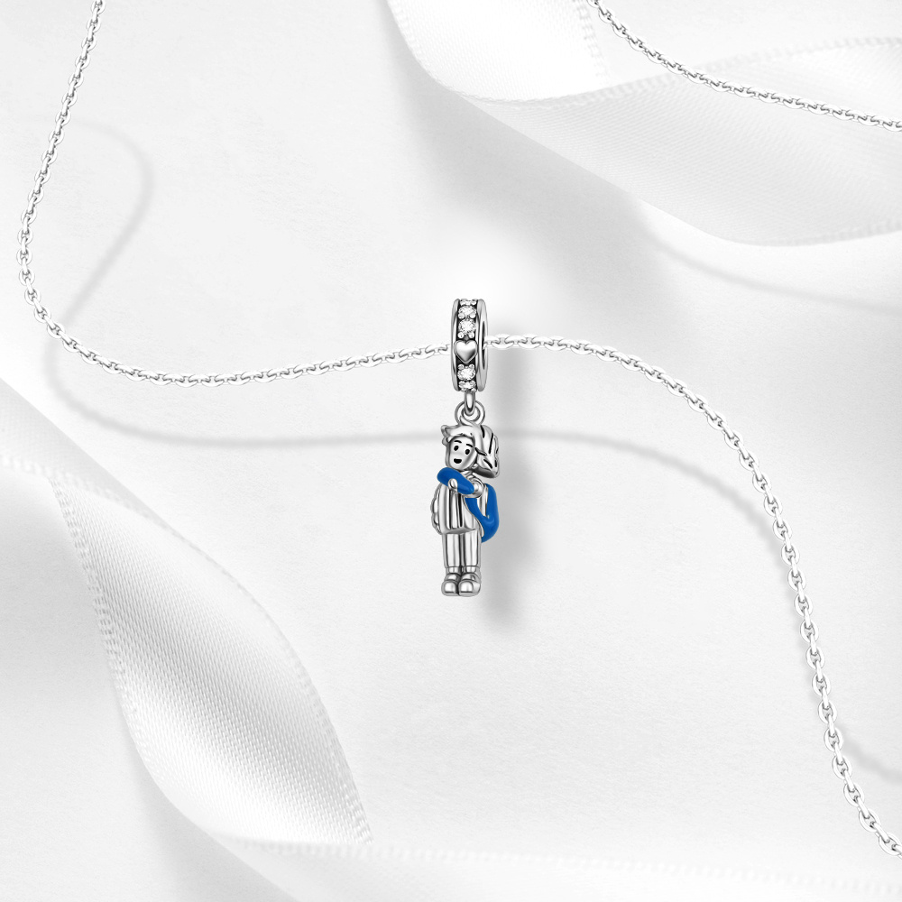 925 Silver Backpack Pendant Bead, Heartfelt Gift Accessory