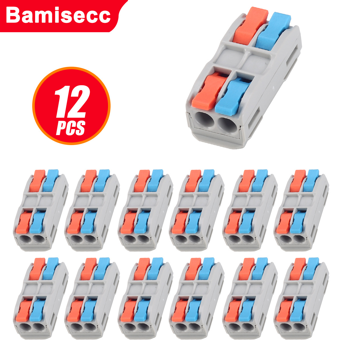 TEMU 12pcs/4pcs Wire Quick Connectors, Lever-type Diy Wire Connectors For 28-12 Awg, 2/3/6/9-port Push-in Electrical Terminals, Insert-type Terminal