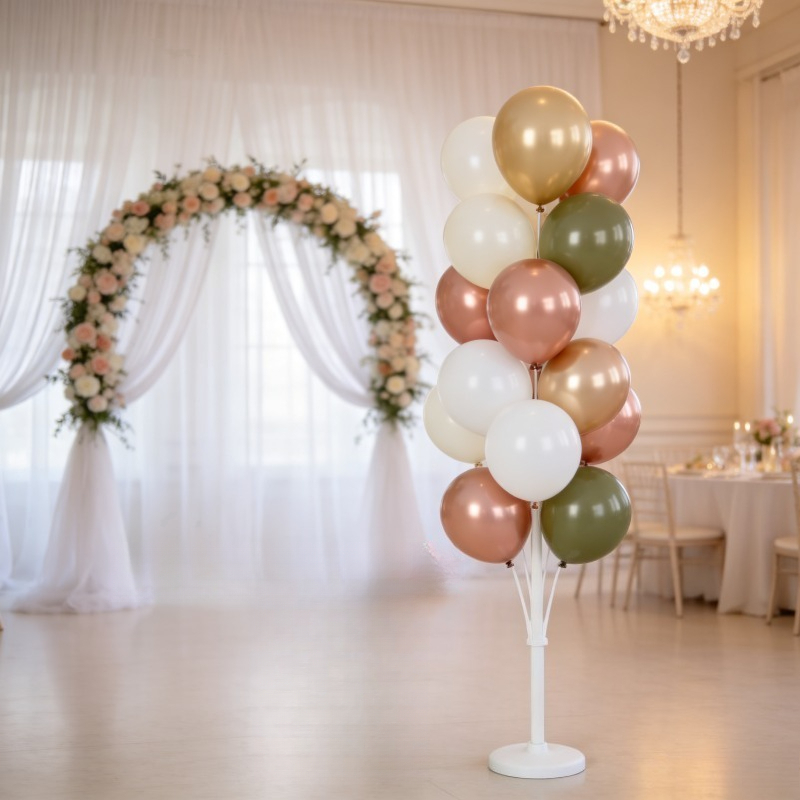 TEMU A Reusable Balloon Column Stand Set With A Heavy-duty Base And Pole, Holds 19 Balloons, Balloon Decorations Including Balloon Adhesive Dots, An
