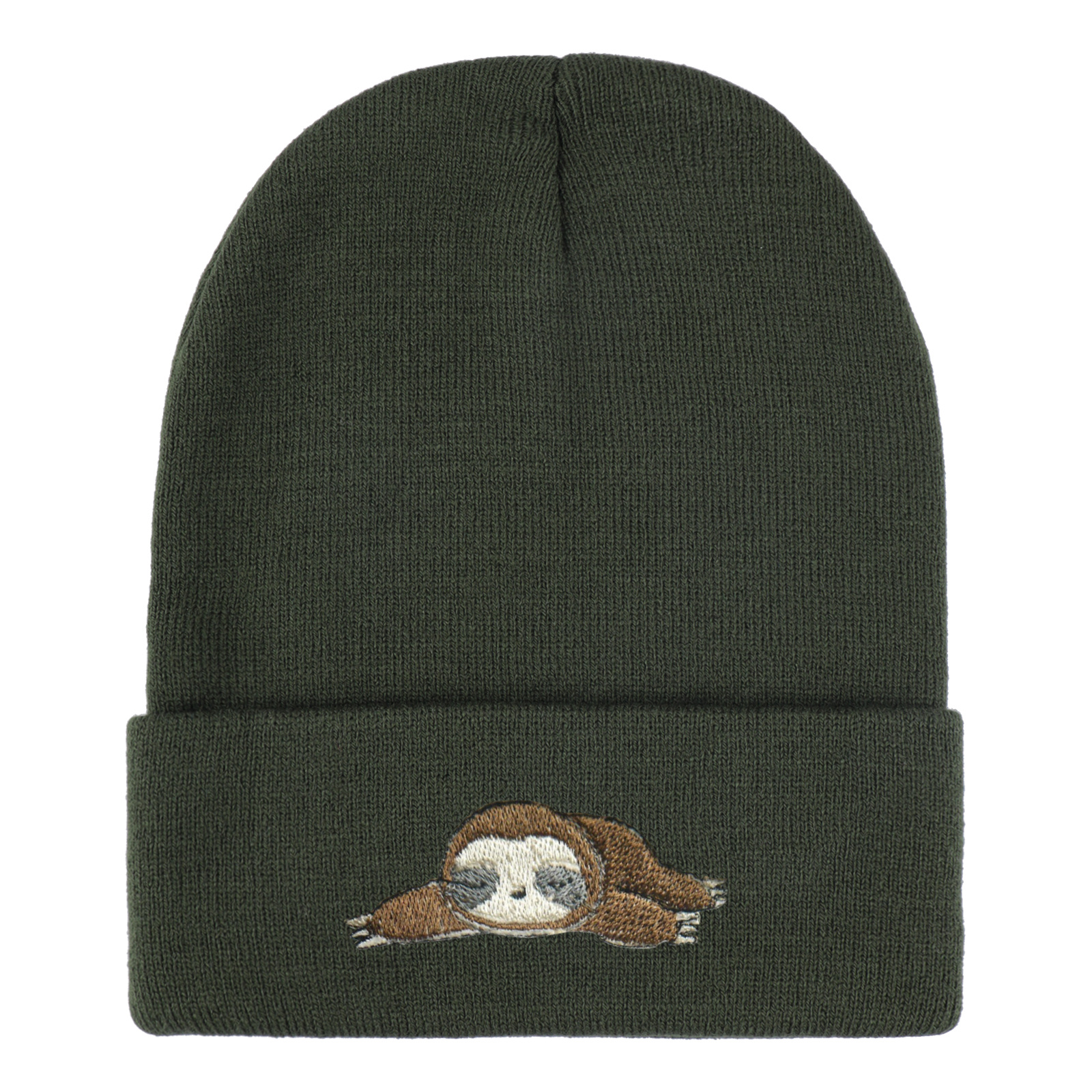 

Cozy Sloth Embroidered Beanie - Soft, Stretchy Acrylic Knit Hat For | Perfect Gift Idea