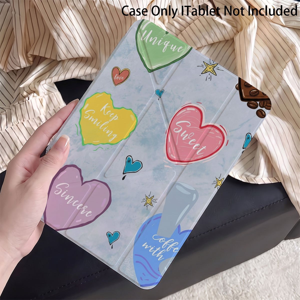 tablet case with heart pattern pen holder auto wake sleep for samsung for galaxy tab s9 s10 fe s8 s7 a9