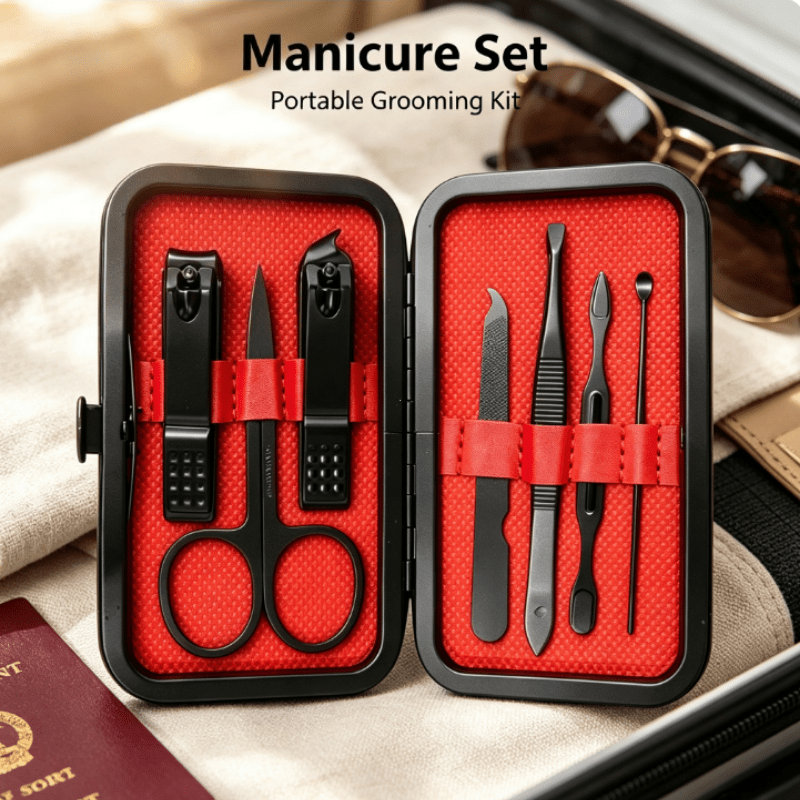 8pcs Manicure Pedicure Set with Black Storage Case
