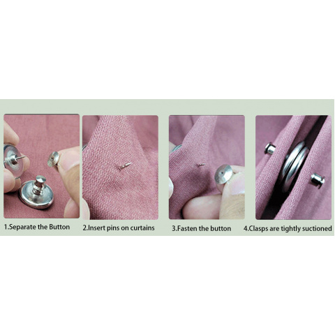 8   pairs magnetic curtain clips double sided magnetic suction curtain magnets closure prevent light leaking keep curtain closed for home bedroom office curtain draperies silver Product details 7