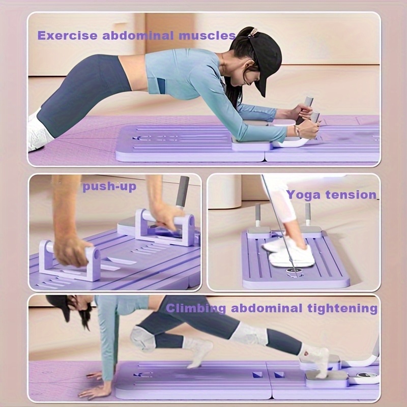 13-Scene Foldable Home Gym Board with Resistance Bands, 3-in-1 Core Strength & Waist Slimming Workout Set in 3 Colors – Full Body Toning Exercise Equipment