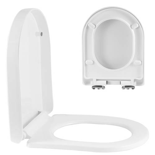 copriwater a forma di u/ chiusura , sgancio , facile da pulire, con paraurti antiscivolo per bagno,