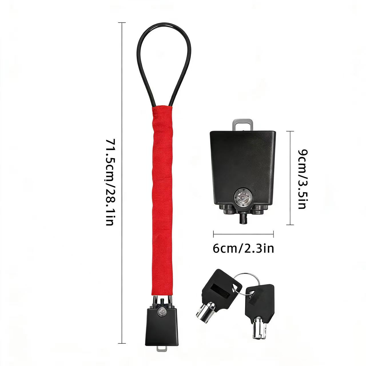 TEMU 2-in-1 Steering Wheel And Seat Belt Security Lock - Heavy Duty Steel Wire Lock - Universal Car Anti-theft Lock - Vehicle Anti-theft Device For