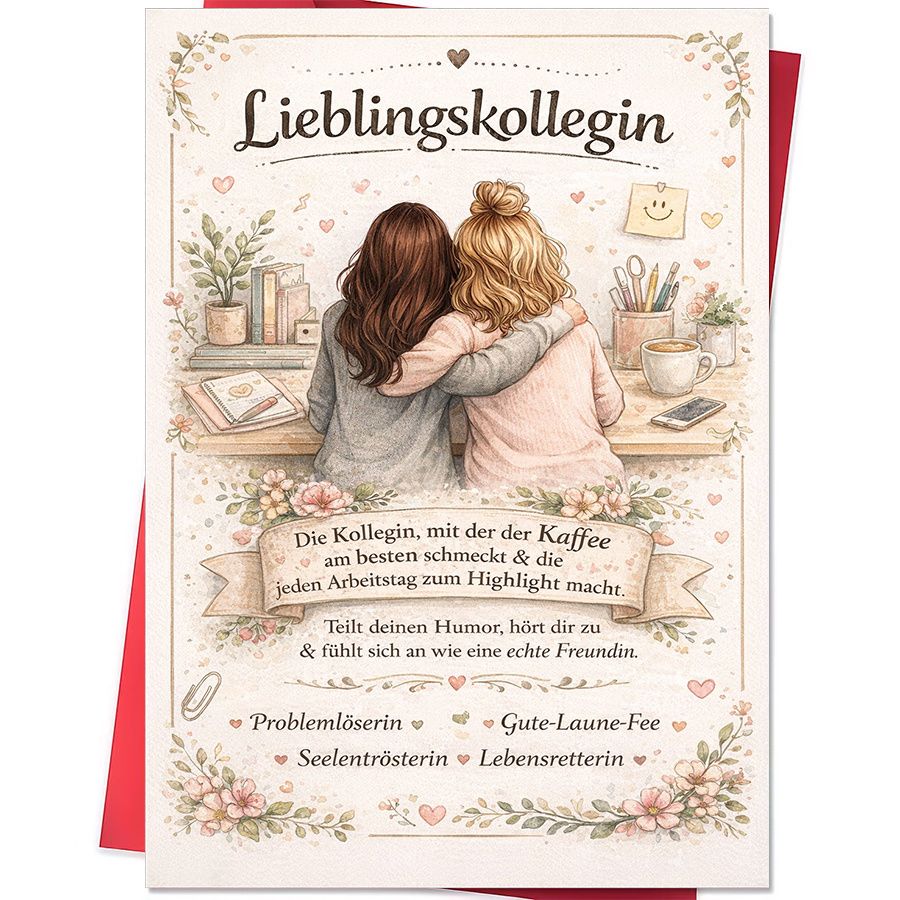 Image of 1 Greeting Card + 1 Envelope1pcs Greeting Card For Female Colleague To Appreciation And Friendship In Office Scenes