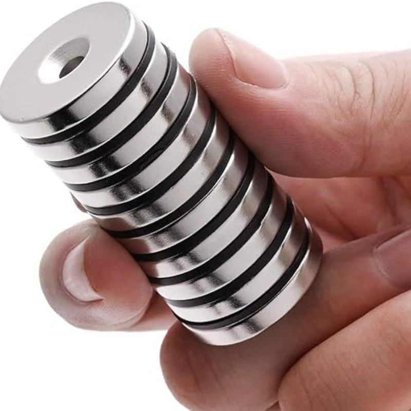 

5/12pcs With Countersunk 20x3-5mm Discs For Scientific, Laboratory, And Industrial Use, Kitchen Decoration - Portable Magnets