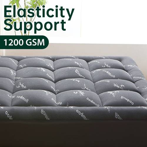 luxury bamboo fiber pillow mattress topper 1200gsm cooling mattress pad with high quality moisture proof breathable cool for sleep offering sleep experience soft mattress cover with 8 21 deep pocket mattress