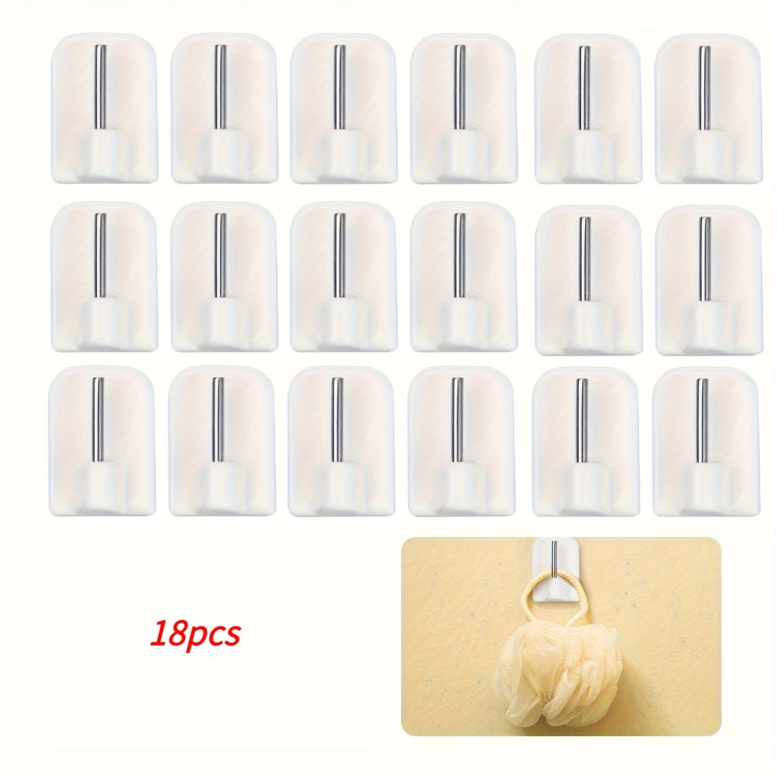 Modern Plastic Self-adhesive Window Hook, 5/8/12/18 One, , Durable Pvc Material, Practical, Suitable For Door Hanging, Curtains And Shutters, All-purpose Hook, Utility Hooks