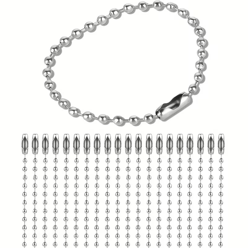 12 32 72pcs adjustable metal ball chain bead chain with connectors keychain dog tag chain suitable for jewelry making diy craft projects pendants charms