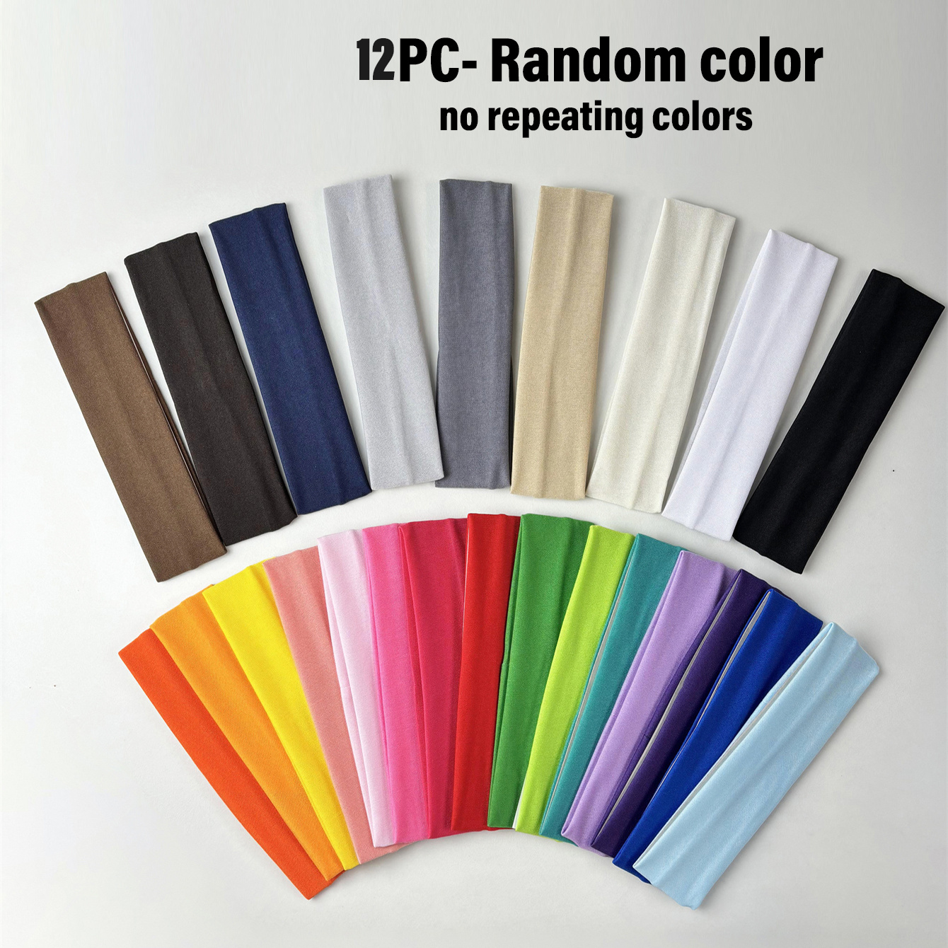 TEMU 12 pezzi/confezione di sportive da donna, per capelli elastiche traspiranti, da donna, sciarpe per capelli, multicolore opzionale, stile