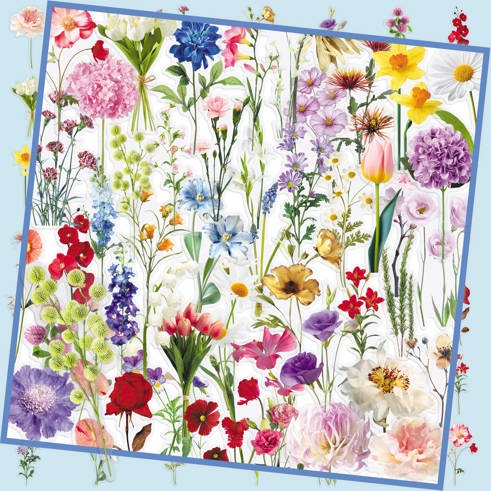 50pcs Transparent Flower Graffiti Fun Stickers | Self-adhesive, Matte End, Polyethylene Terephthalate, Suitable For Water Bottles, Safety Hats, Luggage, Bicycles, Skateboards