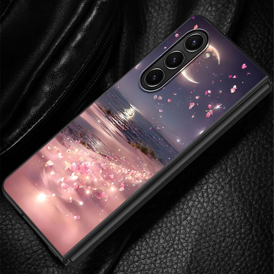 TEMU Phone Case: Case Suitable For For Galaxy Z Fold4 Z Fold 7 6 5 4 3 Z Fold3 Z Back Phone Cover Petal Sea